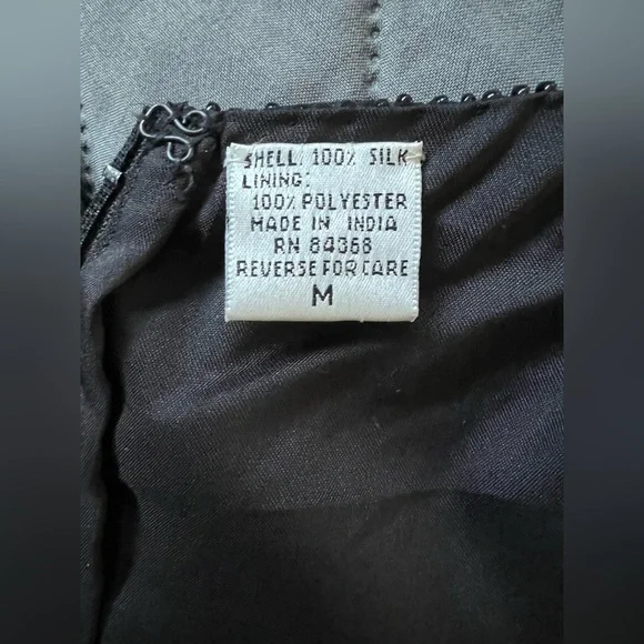 Laurence Kazar Beaded Cocktail Formal Silk Dress - Picture 9 of 11